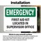 Signmission First Aid Kit Located In Supervisor Office, 7 in W x Rectangle, Vinyl Decal OS-2PACK-EM-D-57-L-10374 - alternate 3